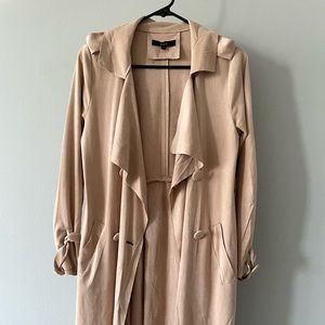 Elle faux suede trench coat